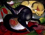 Zwei Katzen by Franz Marc